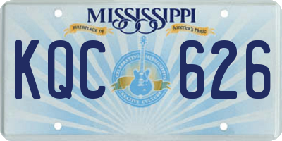 MS license plate KQC626