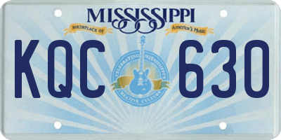 MS license plate KQC630