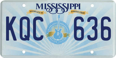MS license plate KQC636