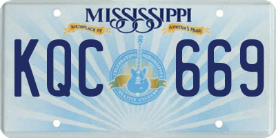 MS license plate KQC669