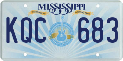 MS license plate KQC683