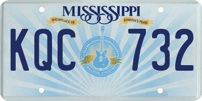 MS license plate KQC732