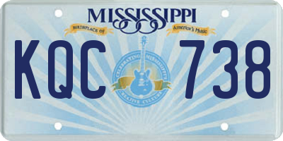 MS license plate KQC738