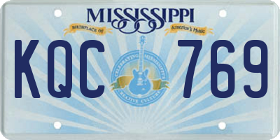 MS license plate KQC769