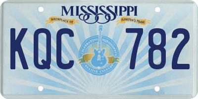 MS license plate KQC782