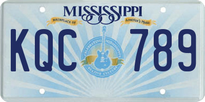 MS license plate KQC789