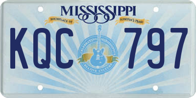 MS license plate KQC797