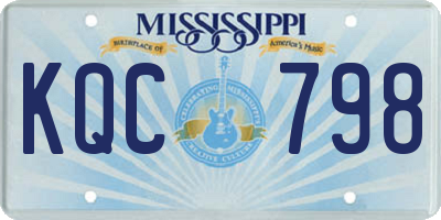 MS license plate KQC798