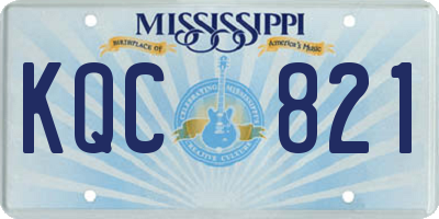 MS license plate KQC821