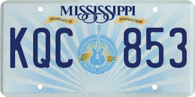 MS license plate KQC853