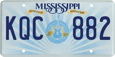 MS license plate KQC882
