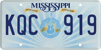 MS license plate KQC919