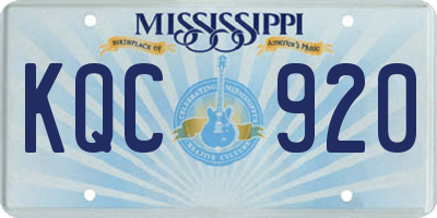 MS license plate KQC920