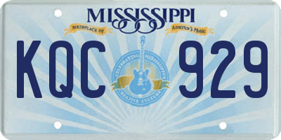 MS license plate KQC929