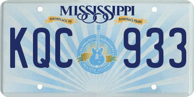 MS license plate KQC933