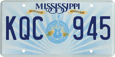 MS license plate KQC945