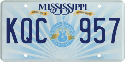 MS license plate KQC957