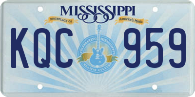 MS license plate KQC959