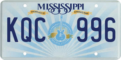 MS license plate KQC996