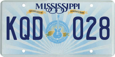 MS license plate KQD028