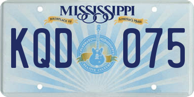 MS license plate KQD075