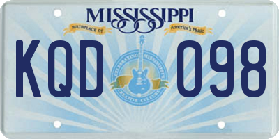 MS license plate KQD098