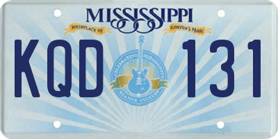 MS license plate KQD131