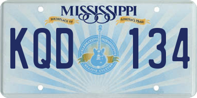 MS license plate KQD134