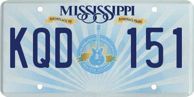 MS license plate KQD151