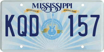 MS license plate KQD157