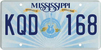MS license plate KQD168