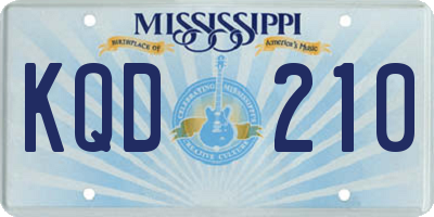 MS license plate KQD210