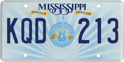 MS license plate KQD213
