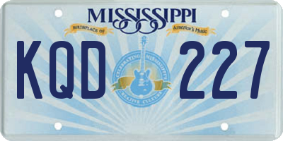 MS license plate KQD227