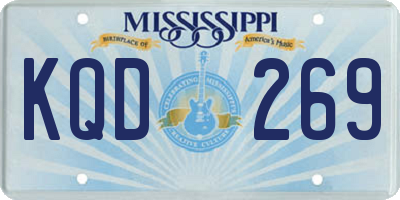 MS license plate KQD269
