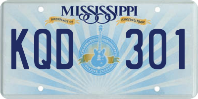 MS license plate KQD301