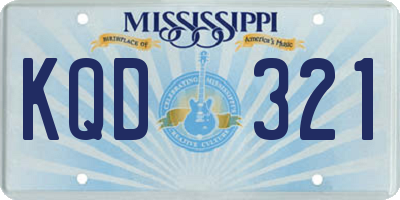 MS license plate KQD321