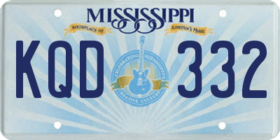 MS license plate KQD332