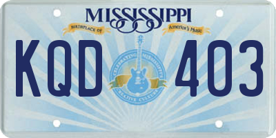 MS license plate KQD403