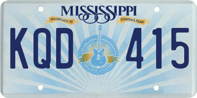 MS license plate KQD415
