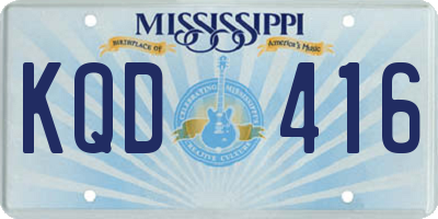 MS license plate KQD416