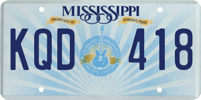 MS license plate KQD418