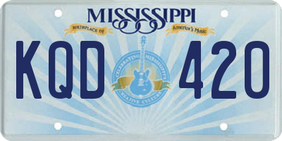 MS license plate KQD420