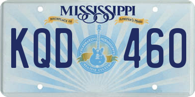 MS license plate KQD460