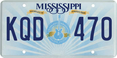 MS license plate KQD470