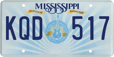 MS license plate KQD517