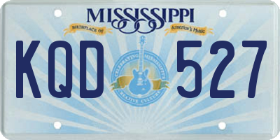 MS license plate KQD527