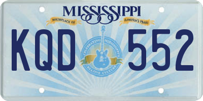 MS license plate KQD552