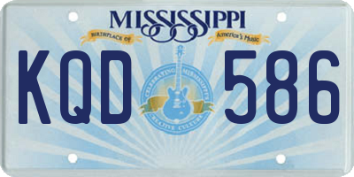 MS license plate KQD586