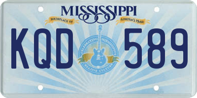 MS license plate KQD589